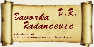 Davorka Radančević vizit kartica